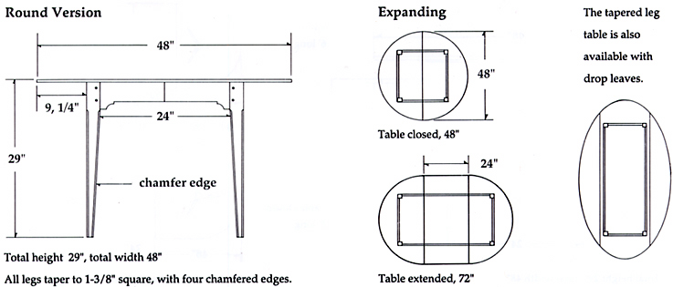 taperlegtable | Tapered leg table